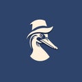 Minimalist Pelican Head Icon Design With Clever Use Of Negative Space Royalty Free Stock Photo