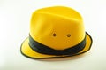 Yellow hat on the white background for man old man Royalty Free Stock Photo