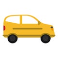 Yellow hatchback car vehicle side view Royalty Free Stock Photo