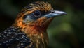 Yellow hawk perching on branch, watching starling generated by AI