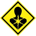 Yellow hazard sign with carcinogenic substances Royalty Free Stock Photo