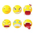 Yellow Head Face Cartoon Emotion Vector