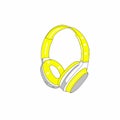 yellow headphones Royalty Free Stock Photo