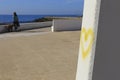 Yellow heart drawn on wall on Playa de La Costilla beach Royalty Free Stock Photo