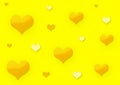Yellow hearts background wallpaper design