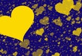 Yellow hearts backgrounds of Love symbol