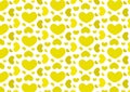 Yellow hearts shaped pattern background wallpaper