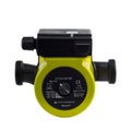 Yellow Heating Circulating Pump. With marks of technical characteristics on the case.