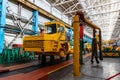 Yellow heavy truck in the plant