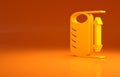 Yellow Height geometrical figure icon isolated on orange background. Abstract shape. Geometric ornament. Minimalism Royalty Free Stock Photo