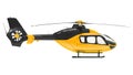 Yellow helicopter isolated on the white background. 3d illustration.