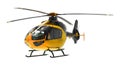 Yellow helicopter isolated on the white background. 3d illustration. Royalty Free Stock Photo