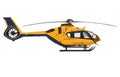 Yellow Helicopter Isolated