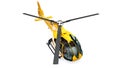 Yellow helicopter isolated on the white background. 3d rendering Royalty Free Stock Photo