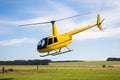 Yellow helicopter Royalty Free Stock Photo