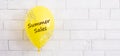 Yellow hellium balloon with summer sale promotion