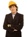 Yellow helmet man Royalty Free Stock Photo