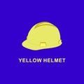 yellow helmet for worker isolated flat illustration