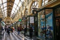 Decorative Victorian shopping mall interior atrium of historic Royal Arcade in Melbourne CBD, Australia