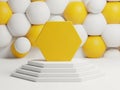 Yellow hexagon on white background Royalty Free Stock Photo