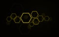 Yellow hexagons on black background