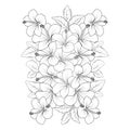 yellow hibiscus flower coloring page line drawing with print template for kid and adult