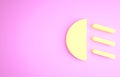 Yellow High beam icon isolated on pink background. Car headlight. Minimalism concept. 3d illustration 3D render