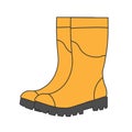 Yellow high clean rubber boots