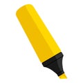 Yellow Highlighter Pen Flat Icon on White