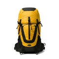 Vibrant Yellow Hiking Backpack Isolated on White Background Royalty Free Stock Photo