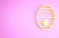 Yellow Hive for bees icon isolated on pink background. Beehive symbol. Apiary and beekeeping. Sweet natural food
