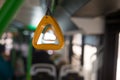 Yellow holder for grip on the bus Royalty Free Stock Photo