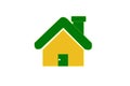 Yellow home icon on white background