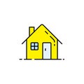 Yellow home line icon