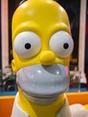 Yellow Homer Simpson close-up Statue with big Eyes Royalty Free Stock Photo
