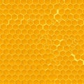 Yellow honeycomb pattern featuring hexagonal shapes arranged in a Royalty Free Stock Photo