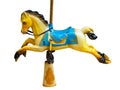 Yellow horse - carousel in the park, isolated Royalty Free Stock Photo