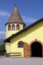 Yellow horse stable farm