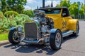 Yellow hot rod car Royalty Free Stock Photo