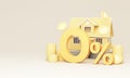 Big percent symbol higher interest rates on deposits and digital money in the concept of financial stability and growth Royalty Free Stock Photo