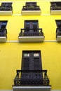 Yellow house in Puerto Rico Royalty Free Stock Photo