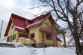 The yellow house in to the mountains