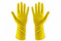 Yellow Household Rubber Glove pair for cleaning disposable