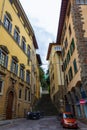 Yellow houses old street Florence Tuscany Italy Royalty Free Stock Photo