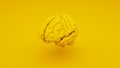 Yellow Human Brain, Anatomical Model. 3D illustration