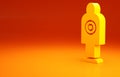 Yellow Human target sport for shooting icon isolated on orange background. Clean target with numbers for shooting range Royalty Free Stock Photo