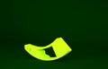 Yellow Hunting horn icon isolated on green background. Minimalism concept. 3d illustration 3D render Royalty Free Stock Photo