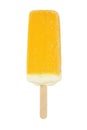 Yellow ice cream popsicle isolated on white background Royalty Free Stock Photo