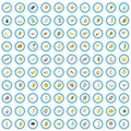 100 yellow icons set, isometric 3d style Royalty Free Stock Photo