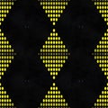 Yellow Ikat Geometric Seamless Pattern